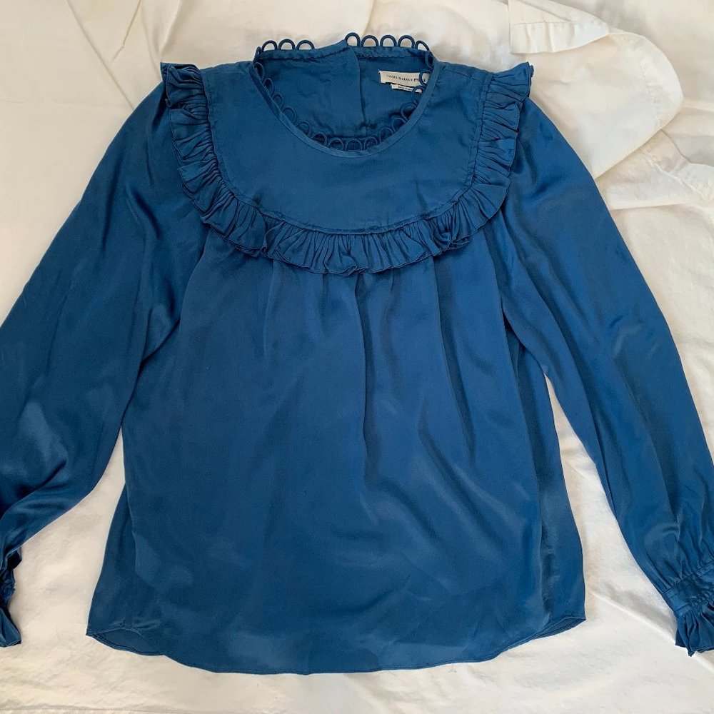 ISABEL MARANT ETOILE TEAL BLUE POET TOP